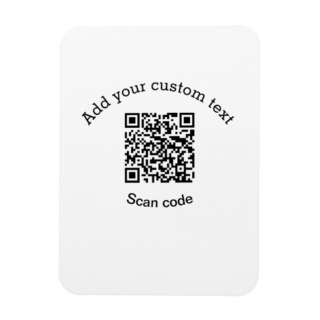 Magnet Flexible Add your custom text scan QR code business  (Vertical)