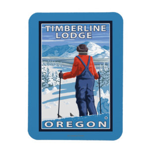 Magnet Flexible Admirer de skieur - loge de Timberline, Orégon
