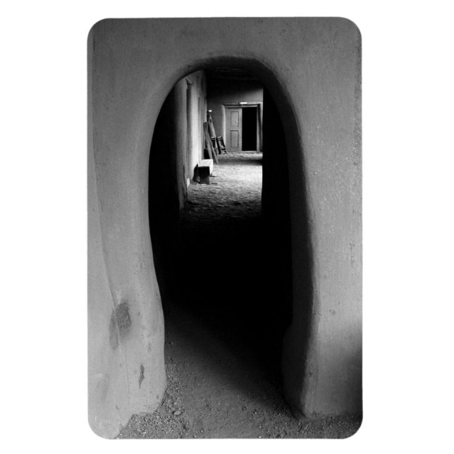 Magnet Flexible Adobe Doorway Architecture Photographie noir et bl (Vertical)