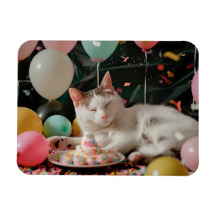 Magnet Flexible Adorable Chat Anniversaire Design de fête