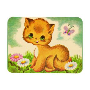 Magnet Flexible adorable chaton aux yeux verts