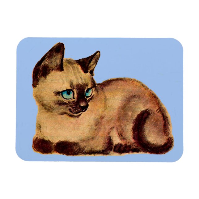 Magnet Flexible adorable chaton siamois (Horizontal)