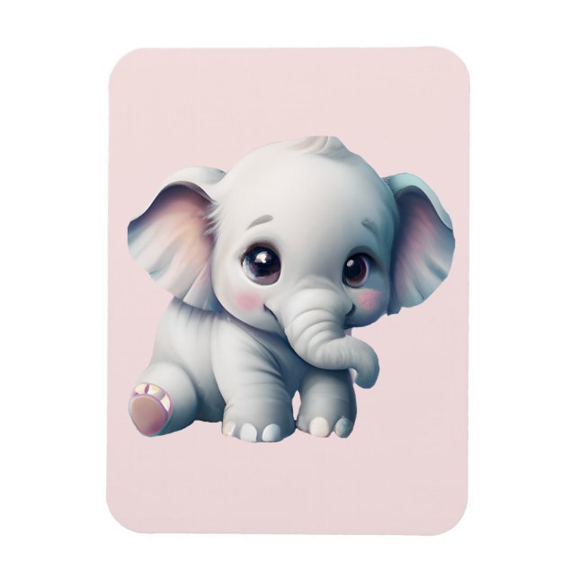 Magnet Flexible adorable Kawaii Baby Elephant (Vertical)