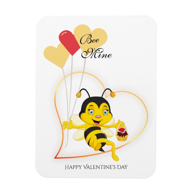 Magnet Flexible Adorable Mine d'abeille Saint Valentin Caricature  (Vertical)