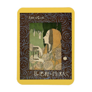 Magnet Flexible Adrià Gual, Llibre d'Horas, Livre d'Heures Vintage