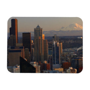 Magnet Flexible Aerial view of Seattle city skyline 2