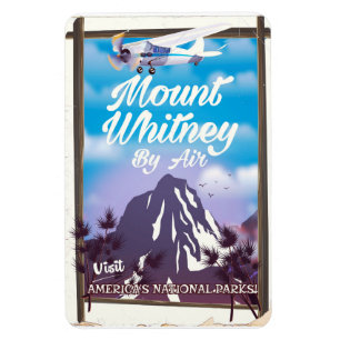 Magnet Flexible Affiche classique de voyage du Mont Whitney, la