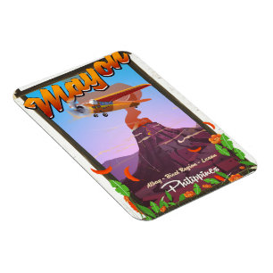 Magnet Flexible Affiche d'aventure du volcan Mayon Philippines