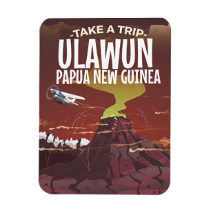 Magnet Flexible Affiche de bande dessinée vintage d'Ulawun Papouas