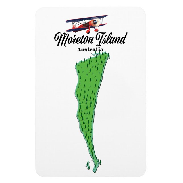 Magnet Flexible Affiche de carte de l'île Moreton Australie (Vertical)