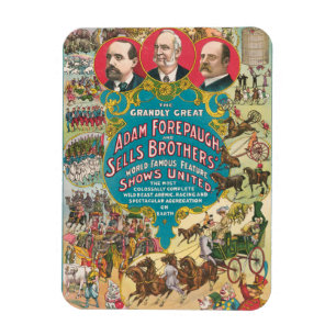 Magnet Flexible Affiche de cirque montrant de nombreuses scènes de