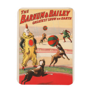 Magnet Flexible Affiche De Cirque Montrant Des Clowns Avec Des Chi