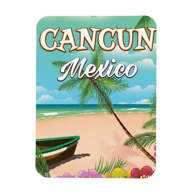 Magnet Flexible Affiche de la plage de Cancun Mexique (Vertical)