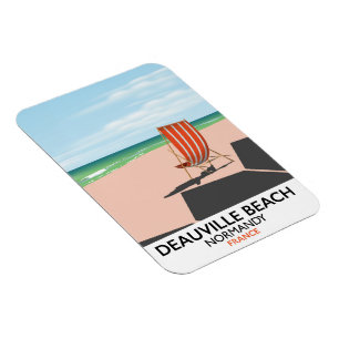 Magnet Flexible Affiche de la plage de Deauville France bord de me