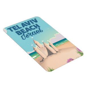 Magnet Flexible Affiche de la plage de Tel Aviv Israël