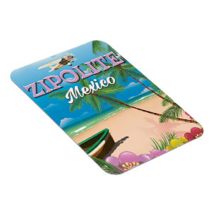 Magnet Flexible Affiche de la plage de Zipolite au Mexique