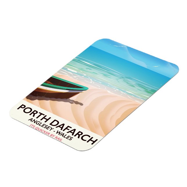 Magnet Flexible Affiche de la plage galloise de Porth Dafarch, Ang (Côté Gauche)