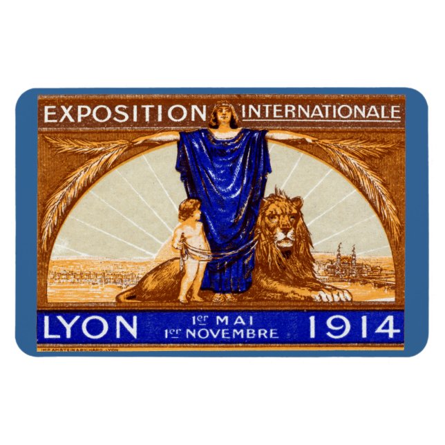 Magnet Flexible Affiche de l'Exposition Internationale de Lyon 191 (Horizontal)