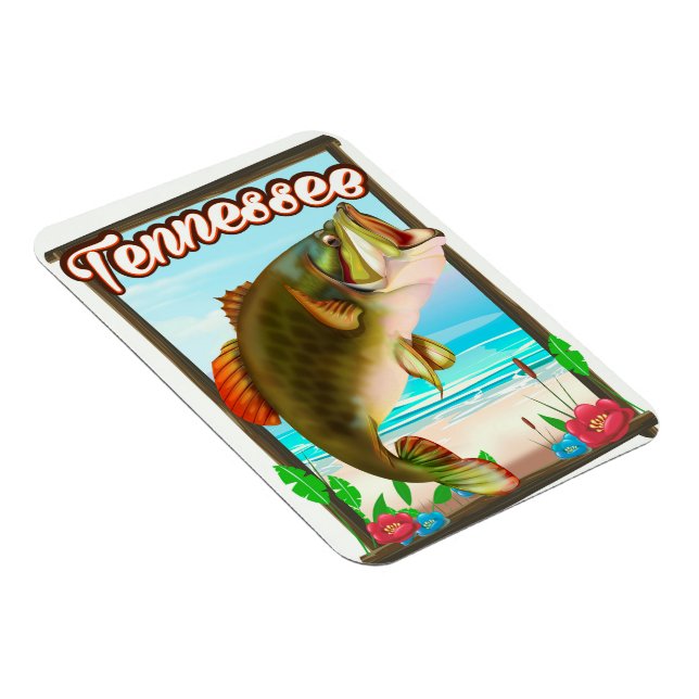 Magnet Flexible Affiche de pêche du Tennessee. (Côté Droit)