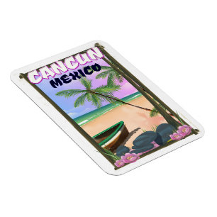 Magnet Flexible Affiche de plage de Cancun au Mexique.