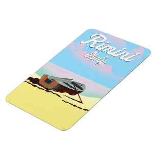 Magnet Flexible Affiche de plage de Rimini Italie
