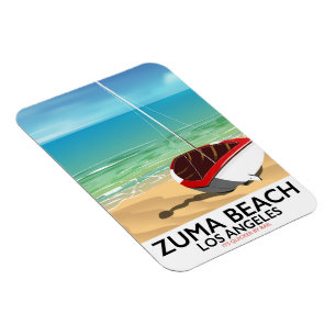 Magnet Flexible Affiche de plage de Zuma Beach LA Rail