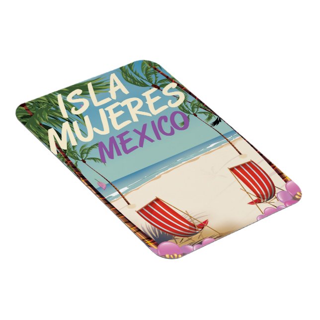 Magnet Flexible Affiche de plage d'Isla Mujeres Mexique (Côté Droit)