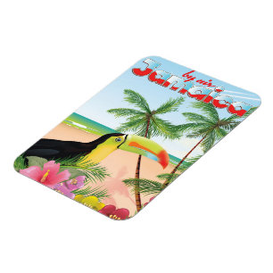 Magnet Flexible Affiche de plage du toucan de Jamaïque