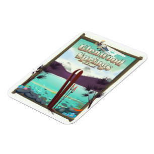 Magnet Flexible Affiche de ski de Glenwood Springs Colorado.