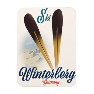 Magnet Flexible Affiche de ski de Winterberg Allemagne de style vi