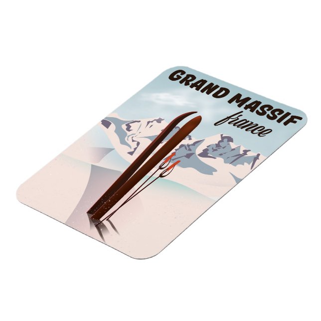 Magnet Flexible Affiche de ski du Grand Massif France. (Côté Gauche)