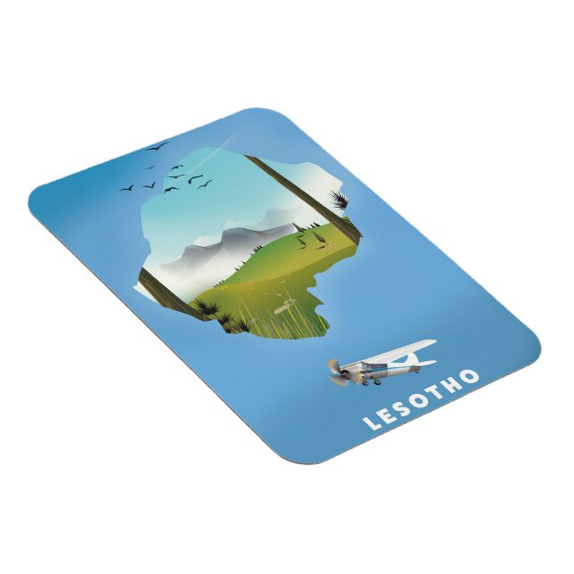 Magnet Flexible Affiche de ski en Afrique du Sud Lesotho (Côté Droit)