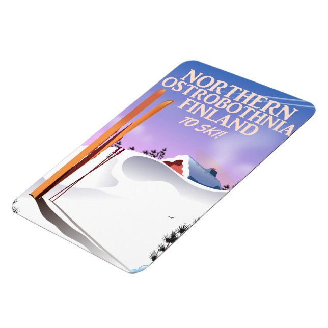 Magnet Flexible Affiche de ski en Ostrobotnie du Nord en Finlande (Côté Gauche)