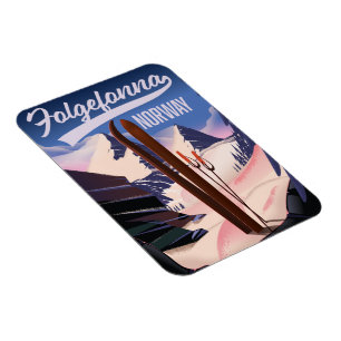 Magnet Flexible Affiche de ski Folgefonna Norvège.