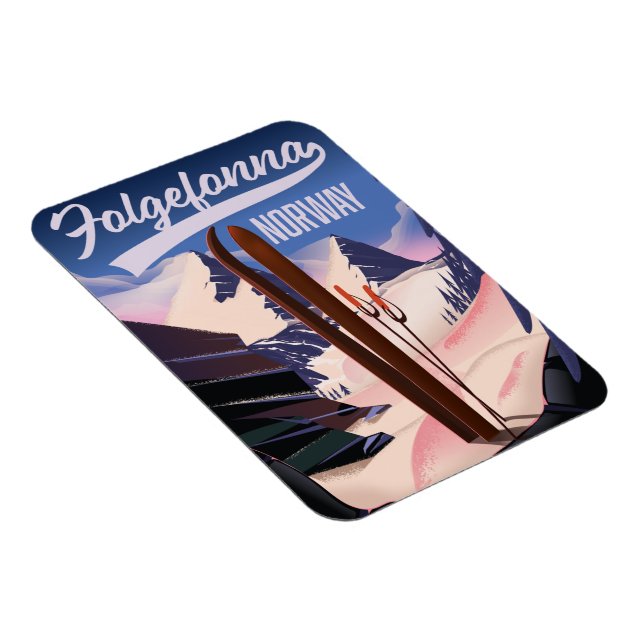 Magnet Flexible Affiche de ski Folgefonna Norvège. (Côté Droit)
