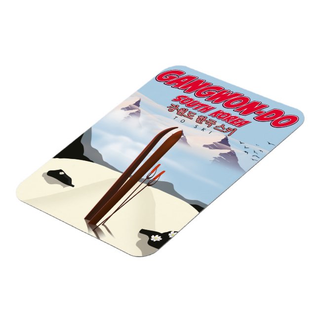Magnet Flexible Affiche de ski Gangwon do Corée (Côté Gauche)