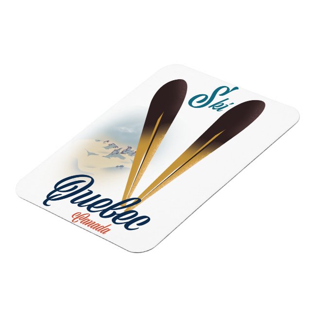 Magnet Flexible affiche de ski Québec Canada (Côté Gauche)