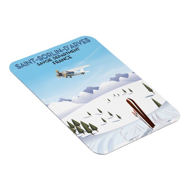 Magnet Flexible Affiche de ski Saint-Sorlin d'Arves France (Côté Droit)