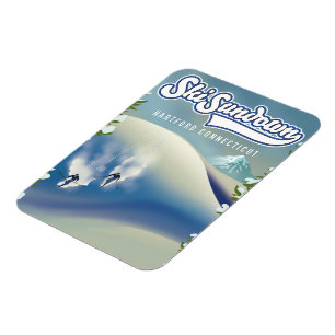Magnet Flexible Affiche de ski Sundown Hartford Connecticut