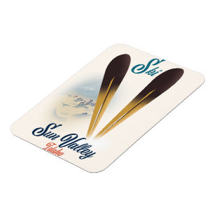 Magnet Flexible Affiche de ski vintage de Sun Valley Idaho