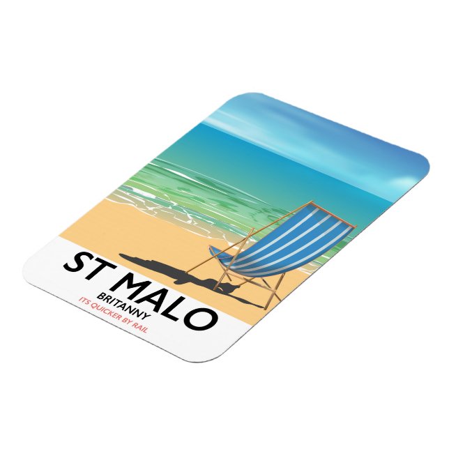 Magnet Flexible affiche de St Malo, Britanny Beach (Côté Gauche)