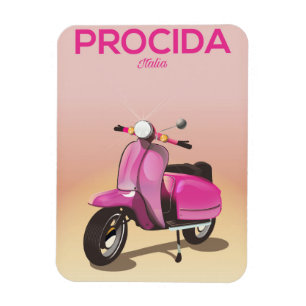 Magnet Flexible Affiche de vacances à Procida Italie scooter