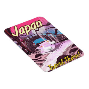 Magnet Flexible affiche de vacances de jardins de dessin animé jap