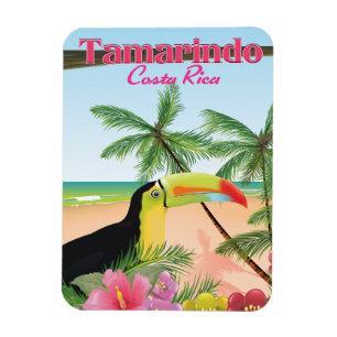 Magnet Flexible Affiche de vacances de plage Tamarindo Costa Rica