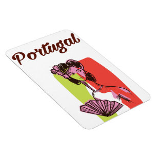 Magnet Flexible Affiche de vacances de style vintage Portugal