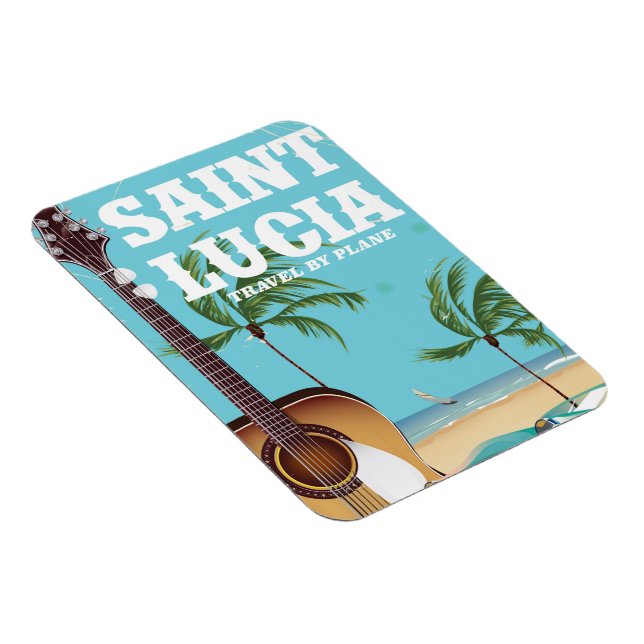 Magnet Flexible Affiche de vacances rétro de Sainte-Lucie (Côté Droit)