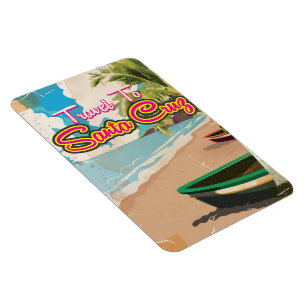 Magnet Flexible Affiche de vacances vintage de Santa Cruz