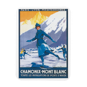 Magnet Flexible Affiche de Vintage voyage de Chamonix Mont Blanc