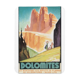 Magnet Flexible Affiche de Vintage voyage de dolomites