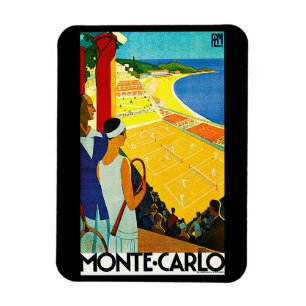Magnet Flexible Affiche de Vintage voyage de Monte Carlo